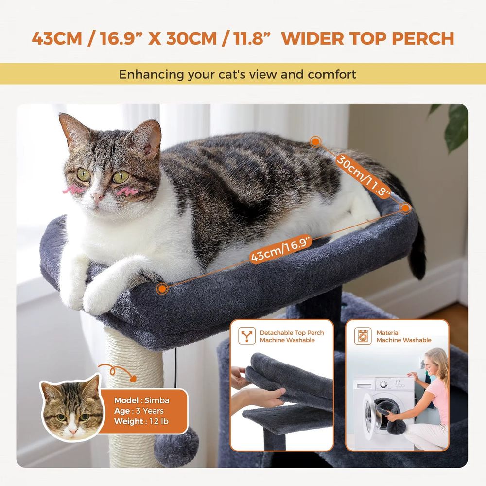 Cat Tree for Large Cats with 2 Condos & Perch — image 4